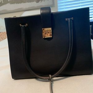 Salvatore Ferragamo
Gancini Lock Two Tone Brown Calfskin Leather Tote